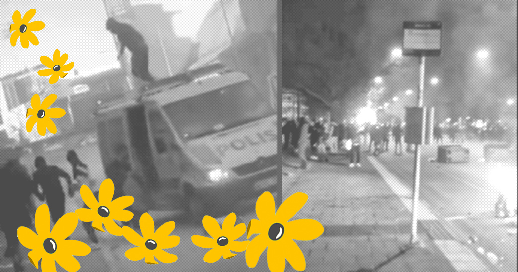 Zamieszki w Szwecji i logo Szwedzkich Demokratów