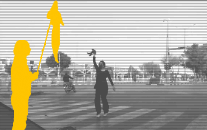 Demonstracje także pojedynczych kobiet w irańskich miastach (zdj. Twitter)